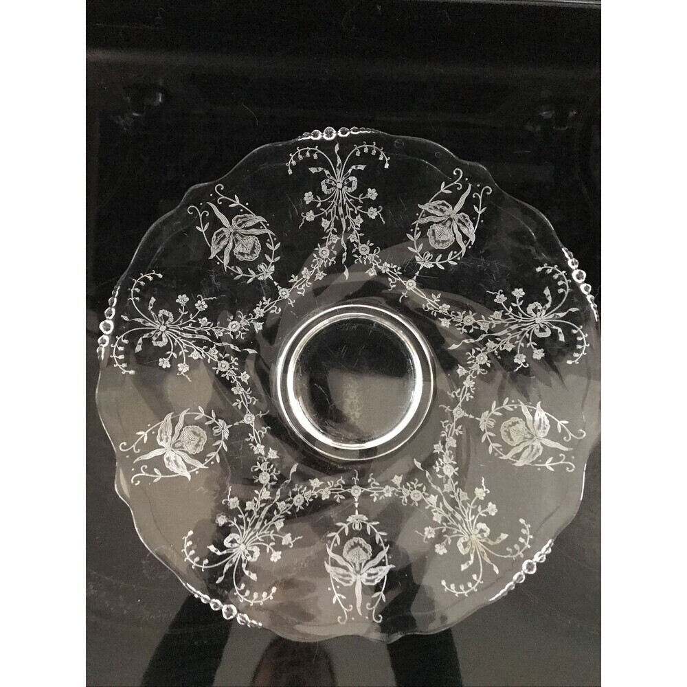 Helsey Orchid Crystal Waverly Pattern Platter